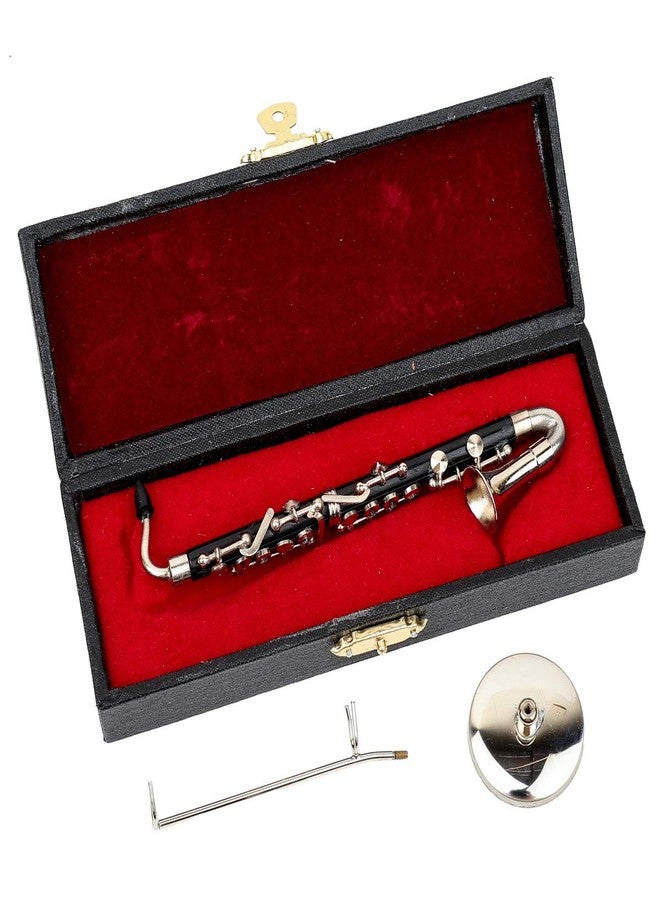 Dselvgvu Miniature Bass Clarinet with Stand and Case Mini Musical Instrument Replica Collectible Figurines Dollhouse Accessories Model Home Decorations Display Ornaments (5.12" Bass Clarinet) - Image 3